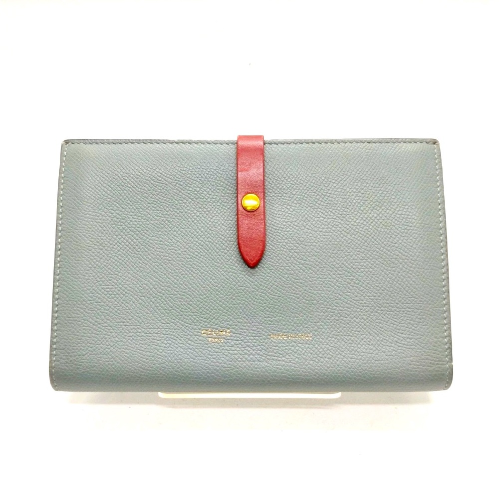Celine Gray and Red Leather Wallet